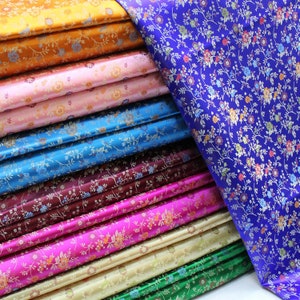 Custom Size Brocade Fabric Cheongsam Children Clothing Craft Handmade Bag Production Floral Brocade Fabric Jacquard