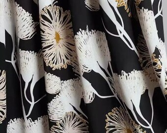 10Patterns Summer Black Series Flower Leaf Chiffon Not Transparent Cloth Dress Scarf Fabric Sold By Yard On Sale