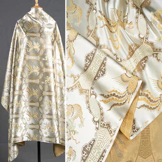 龍鳳錦織生地：アンティーク中国服ベスト素材コスプレ用幅広 - Etsy 日本
