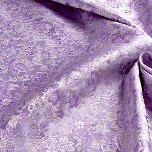 Chinese Ancient folk Flower Brocade,Tapestry Satin Cloth Coat Cospaly Upholstery Fabric By The Yard,29W Sewing Lilac Doll Stage image 1