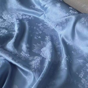 Multicolors Chinese Vivid Peony Daisy Flower Silk Cotton Satin Fabric By 0.5 Yard Cheongsam Upholstery Stage Sewing