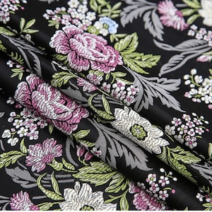 8 colors  chinese  embroidery tibet pinkpurple peony flower green leaf white black blue redsilk tapestry brocade fabric by yard cheongsam