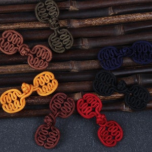 5Pairs  Multicolors Chinese Knit Shou Longlife Frog Buttons Closure Red Yellow White Black Doll Cheongsam Buttons