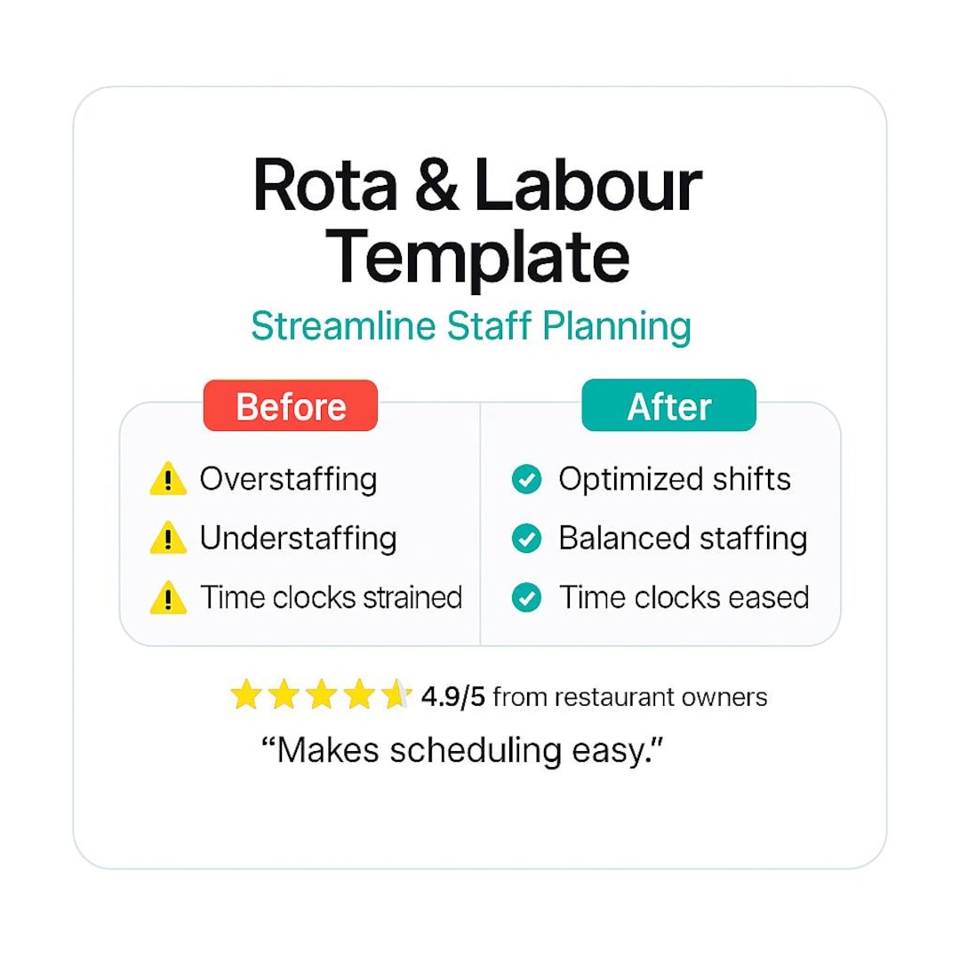 Restaurant Automated Rota & Labour Template | Staff Scheduling, Wage ...