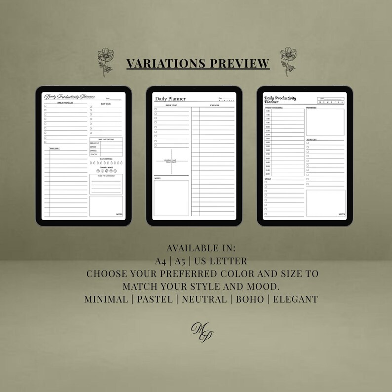 Daily Productivity Planner Printable | Daily Planner PDF, Task & Focus ...