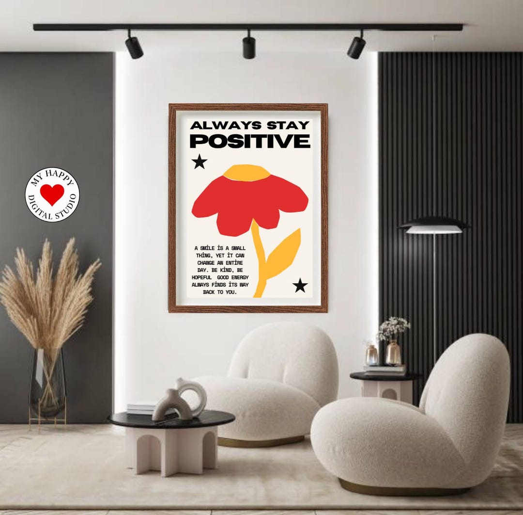 Always Stay Positive Poster – Motivational Wall Art - Digital Download ...