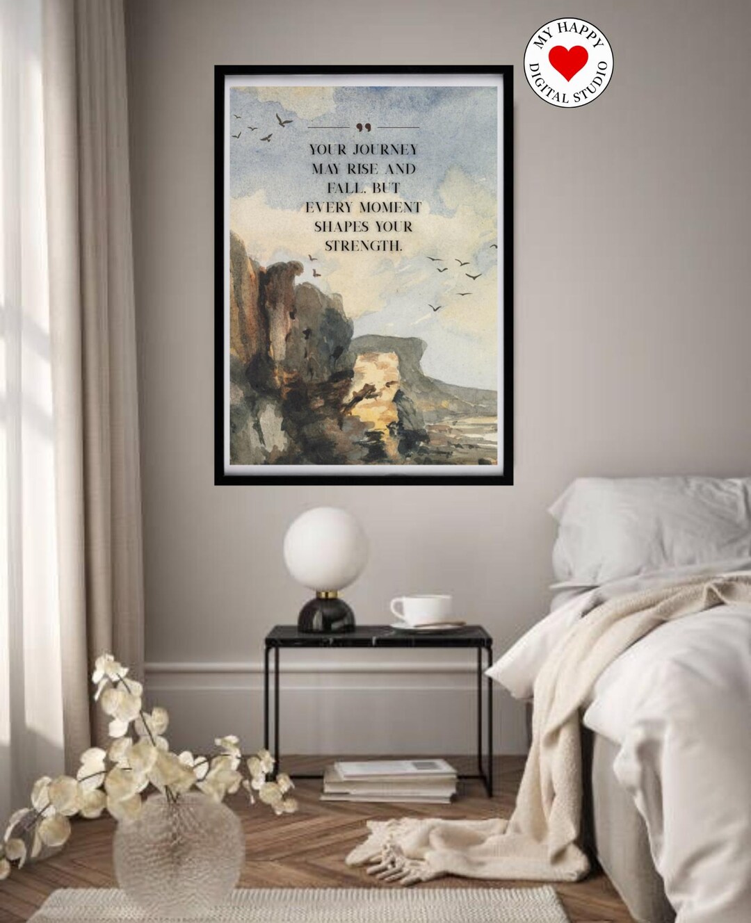 Your Journey May Rise and Fall” Poster – Inspirational Wall Art ...