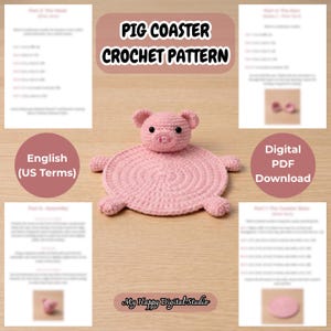 Amigurumi Grisunderlägg Virkmönster PDF Digital Nedladdning