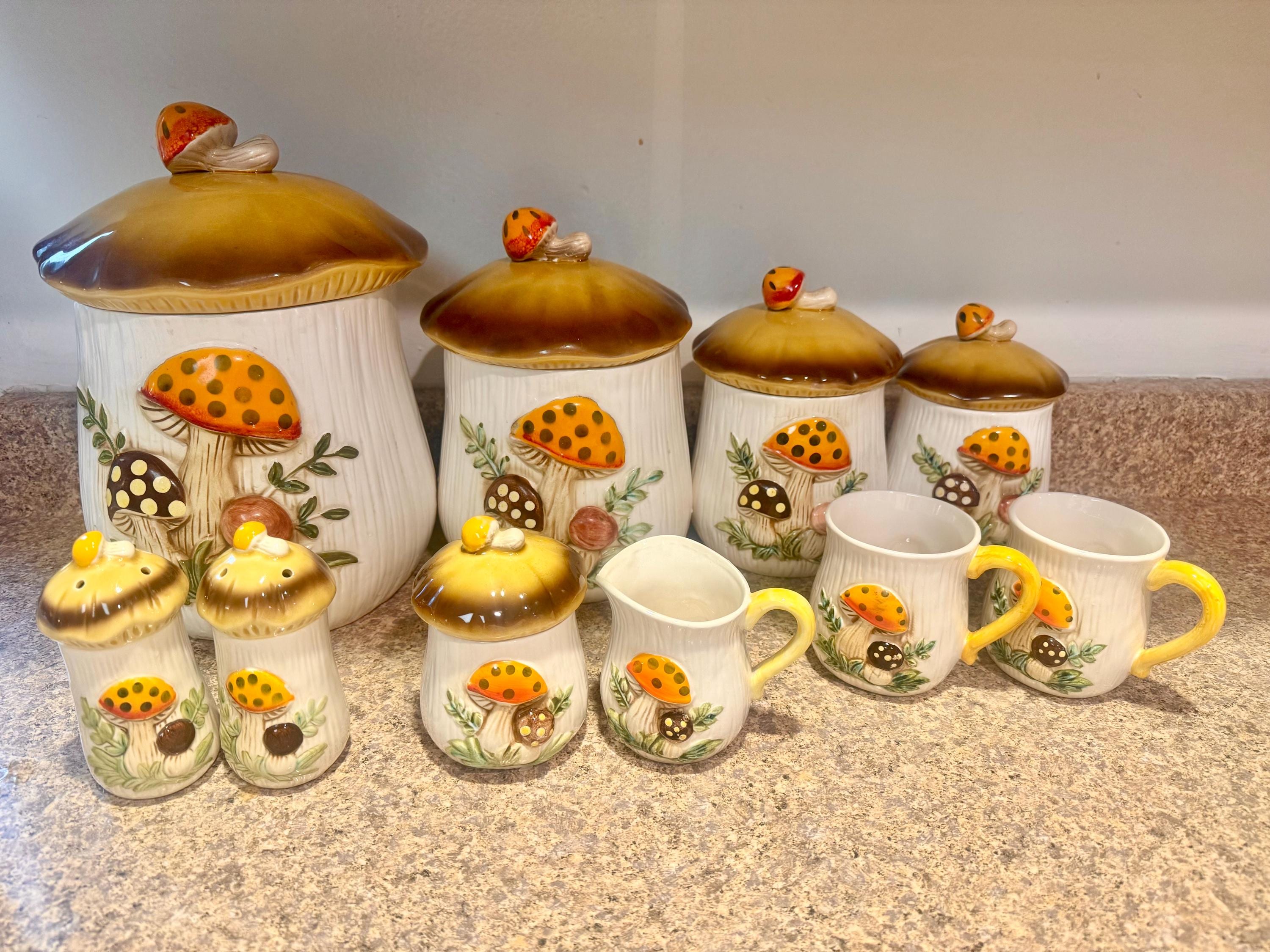 Merry Mushroom Sears 1978 Canisters - Etsy