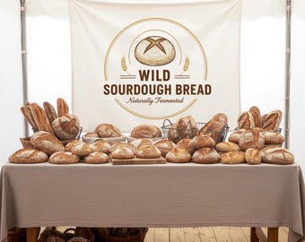 Custom Hanging Booth Vendor banner with logo, Personalized Bakery booth Banner, Farmer Market Booth Display , Pop Up Shop Decoration Sign