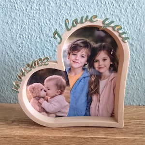 Personalized Heart Photo Frame, Custom Picture Gift, Mother’s Day Gift, Magnetic Photo Frame, Custom Text & Date, Photo Gift for Mom