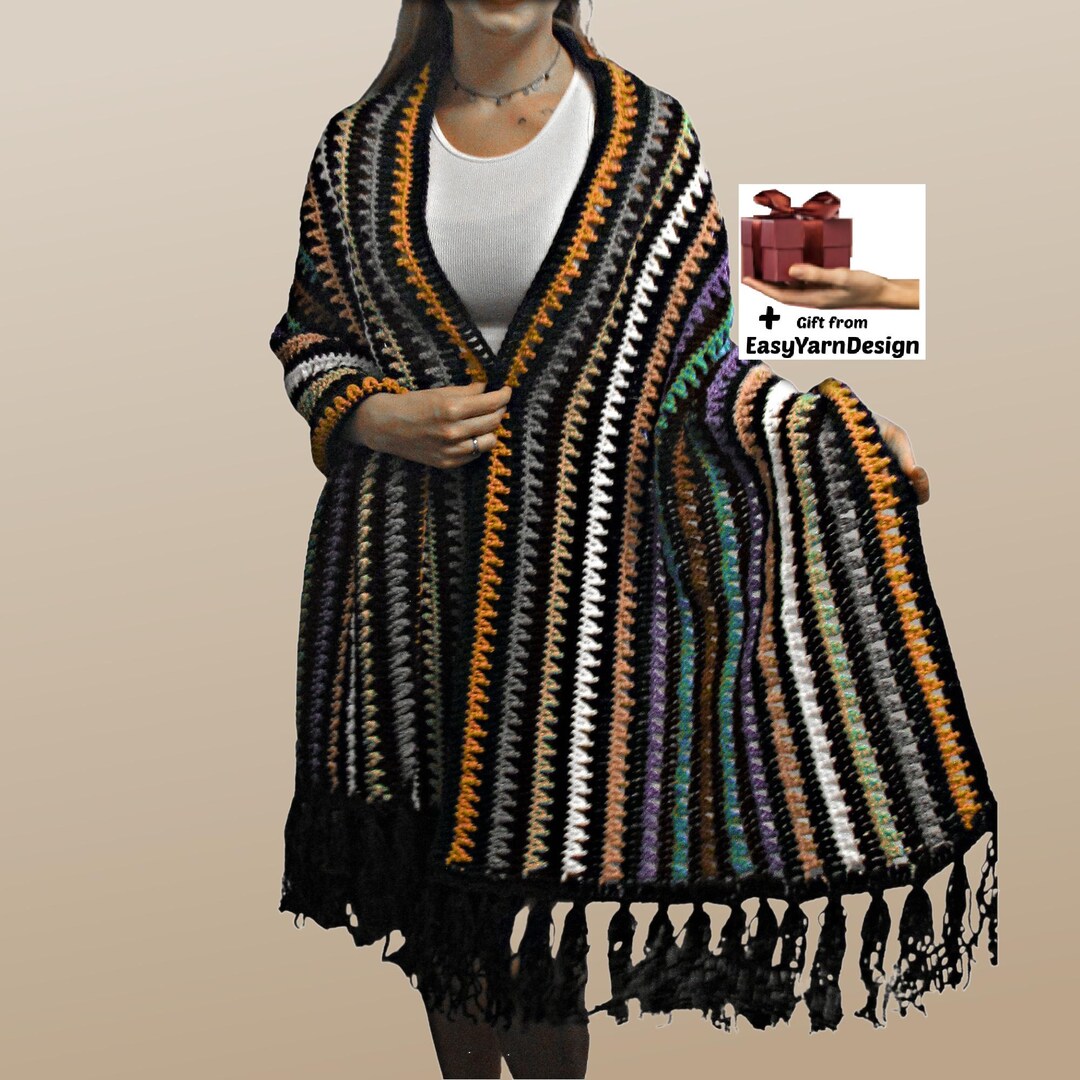 RETIREMENT-SALE*** Easy Crochet Shawl Pattern PDF – Scrap Yarn Boho ...