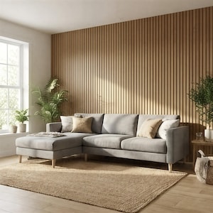 HAUS | Acoustic Panels Made of Wooden Slats | Soundproof for Home | Durable Materials | Easy Installation 24'' x 96''