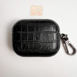 Personalized Crocodile PU Leather AirPods Case: Engraved Monogram image 18