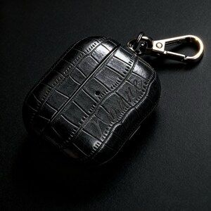 Personalized Crocodile PU Leather AirPods Case: Engraved Monogram image 5