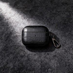 Personalized Crocodile PU Leather AirPods Case: Engraved Monogram image 3