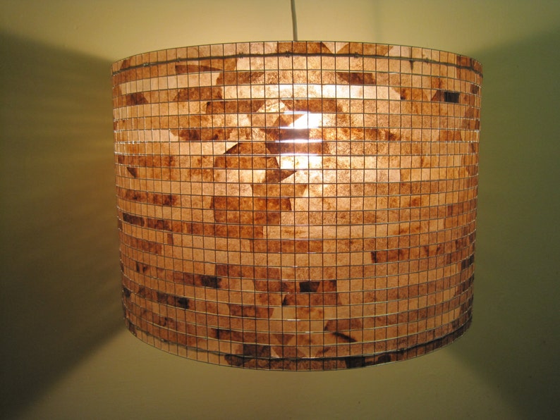 20 Off Lamp Shade Lighting Paper Lampshade Drum Handmade Unique Rustic Lampada Coffee Filter Art