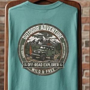 Offroad-utforskare, 4x4-äventyrströja, vintage-t-shirt med fjällöverlandning, gåva för utomhusutforskare, kläder för naturälskare i tuffa terränger