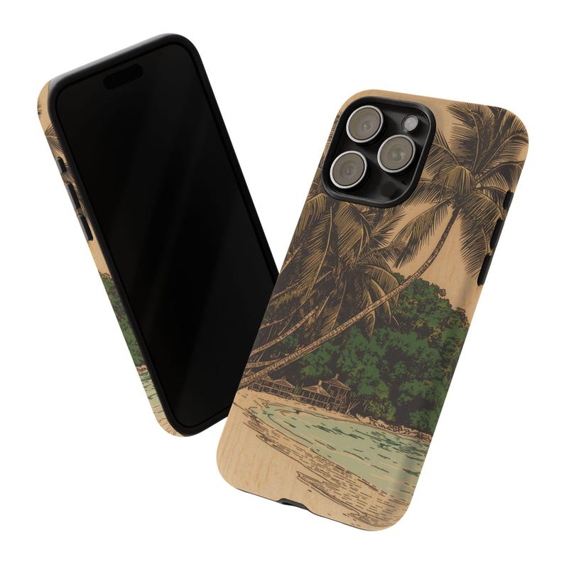 Vintage Tropical Palm Tree Phone Case, Samsung S26 Island Aesthetic ...