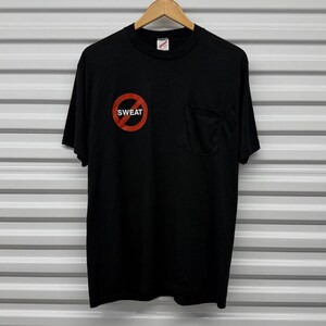 VTG 90's No Sweat Computer Grid Tech Pocket T-Shirt Size L