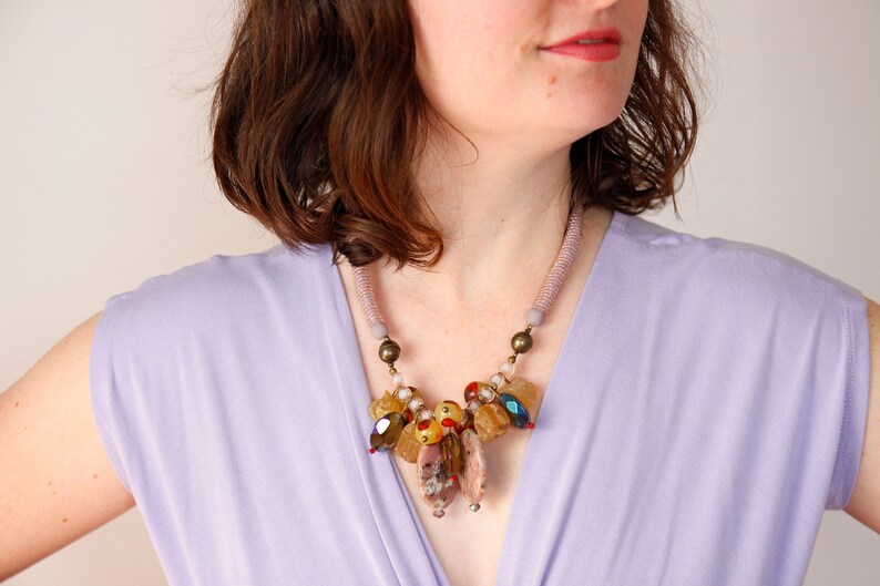 Cluster necklace in rosé image 6