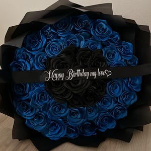 Luxury Blue Rose Bouquet – Eternal Foam Roses, Romantic Gift for Her, Birthday Gift, Anniversary Flowers
