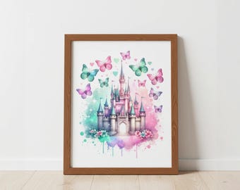 Magical Castle Butterflies Art Print (Digital Download)
