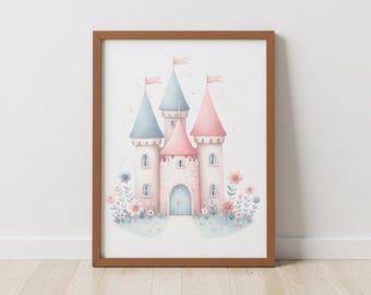 Magical Castle Print: Fairy Tale Nursery Wall Art (Digital Download)