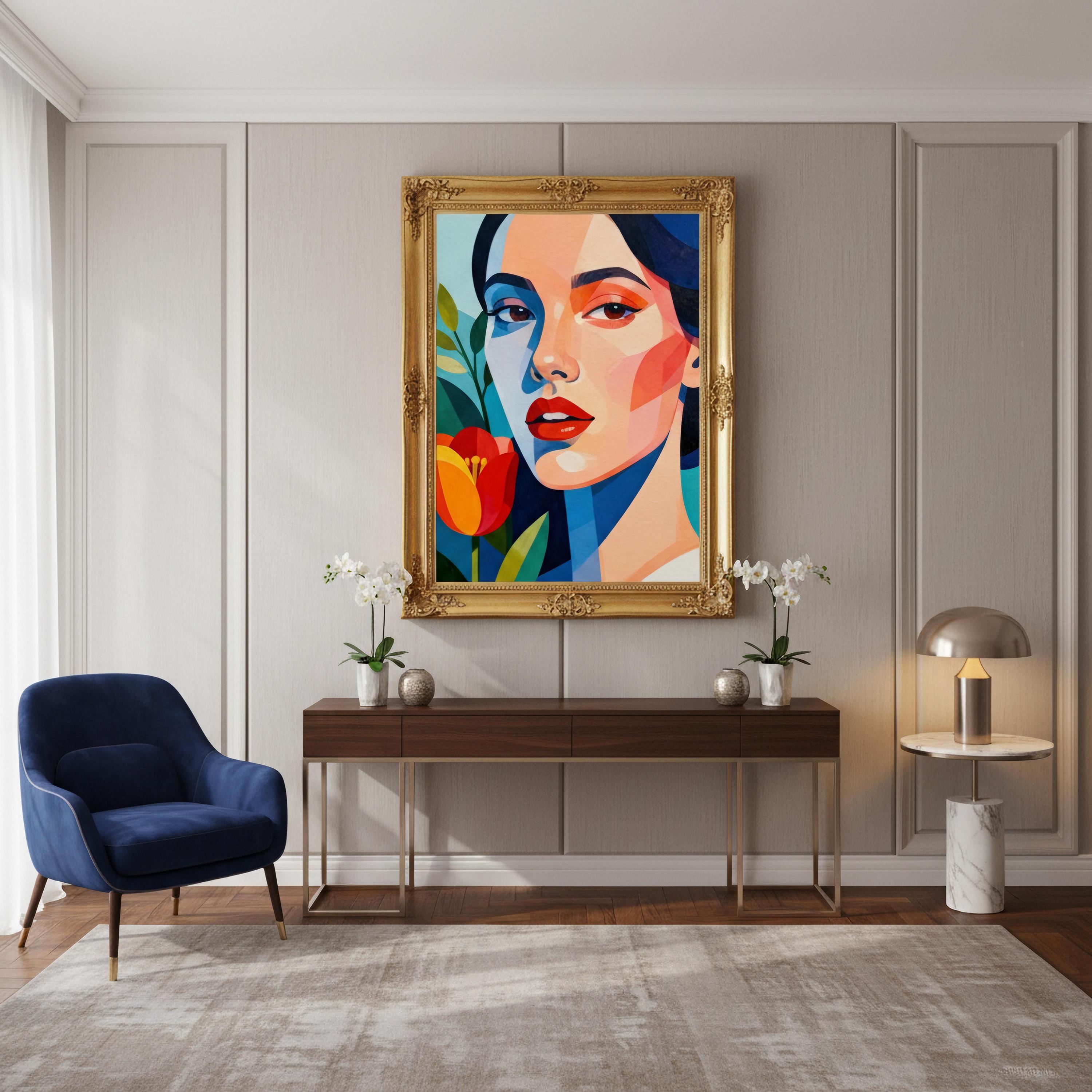 Colorful Abstract Woman Portrait Wall Art - Digital Download - Etsy