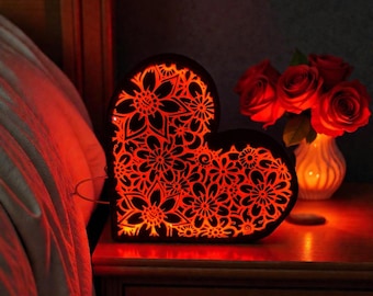 Warm Glow Heart Lamp with USB