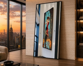 Romantic Tango Dance Couple Canvas, Red Dress Ballroom Wall Art, Passionate Dance Elegant Couple Art, Home Decor Canvas