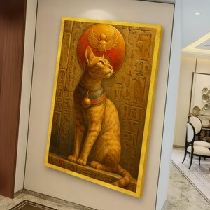 エジプトの猫の壁掛けアート、古代エジプトにインスパイアされたホーム