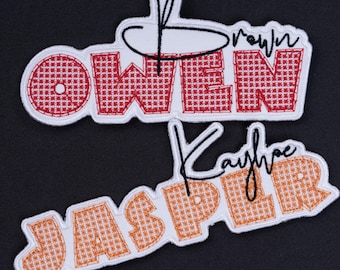 Custom Embroidered Name Patch: Iron On, Sew On, Hook & Loop