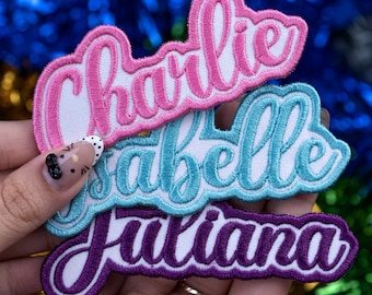 Custom Name Patch: Sew/Iron On/Hook & Loop Embroidery Patches for Clothes Backpacks Hats