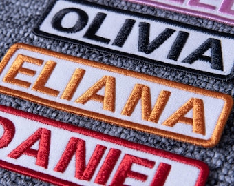 Custom Embroidered Name Patches: Sew/Iron On/Hook & Loop Patch for Clothes Backpacks Hats