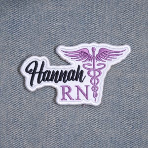 Personalized Nurse Name Patch, Custom Embroidered RN Patches, Nurse Credentials, Medical Assistant