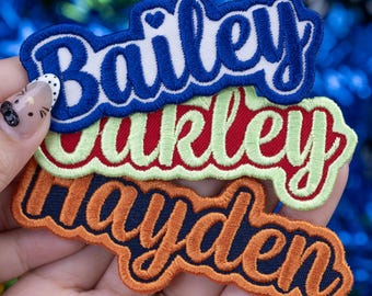 Custom Embroidered Name Patches: Sew/Iron On/Hook & Loop Patch for Clothes Backpacks Hats