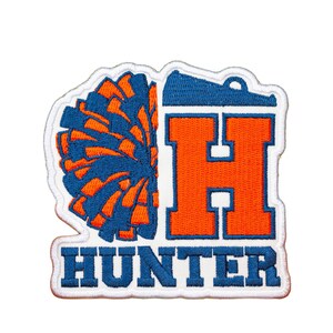 Personalized Cheerleader Initial Name Patch: Embroidered Sports Name Patches | Sew/Iron on/Hook & Loop
