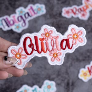 Custom Daisy Embroidered Name Patch: Sew/iron On/hook & Loop - Etsy