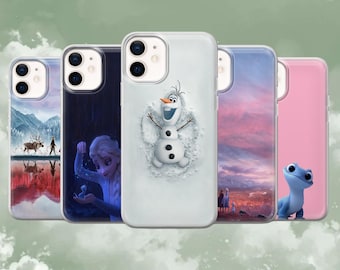 Frozen Phone Case Cartoon Disney Cover for iPhone 17Pro, 16, 15, 14, 13, 12, Samsung S25, S24, S23, S22, A16, A26, A56, Pixel 10