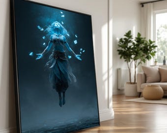 Mystical Woman Canvas Art, Ethereal Aura, Spiritual Wall Decor