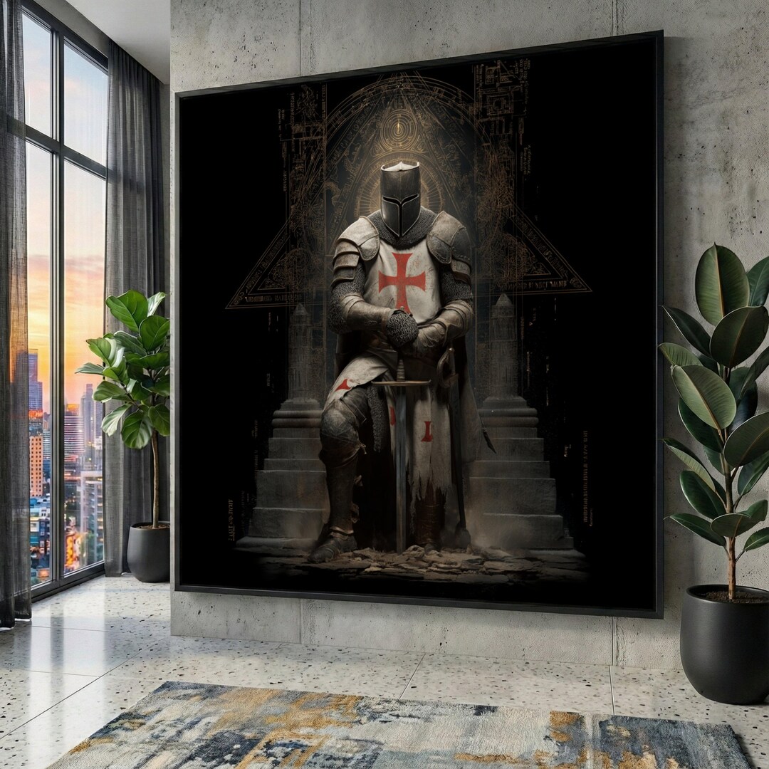 Knight Templar Canvas Print, Crusader Armor, Medieval Wall Art - Etsy