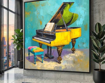 Großartige Klavier-Leinwand, bunte Musik-Raum-Wand-Kunst