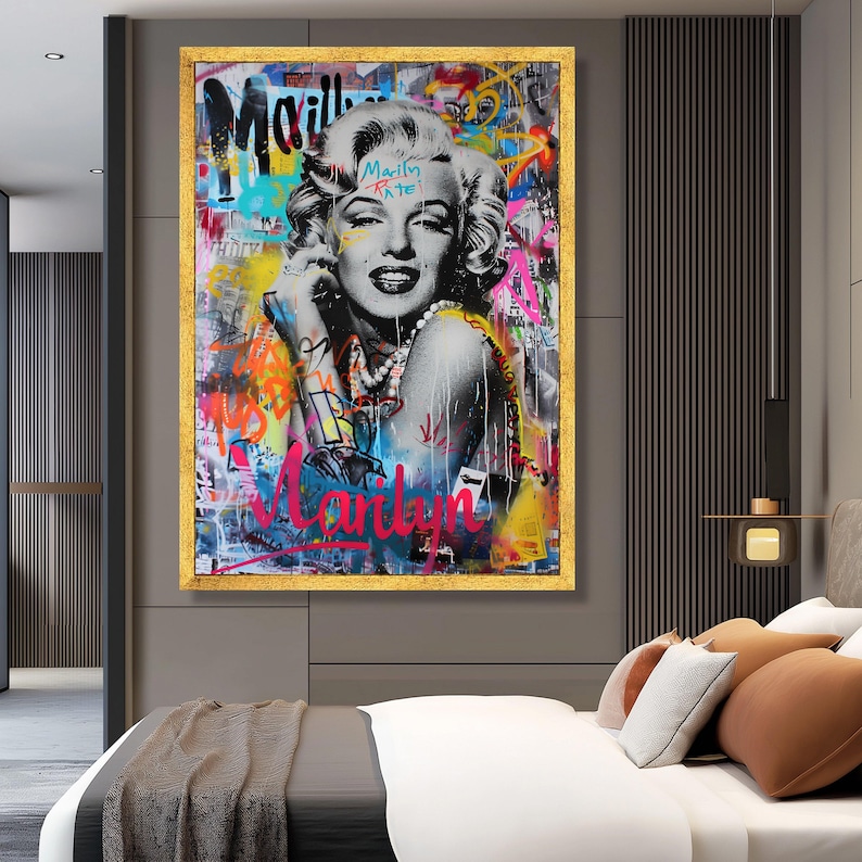Marilyn Monroe Graffiti Canvas Print, Pop Art Home Decor - Etsy