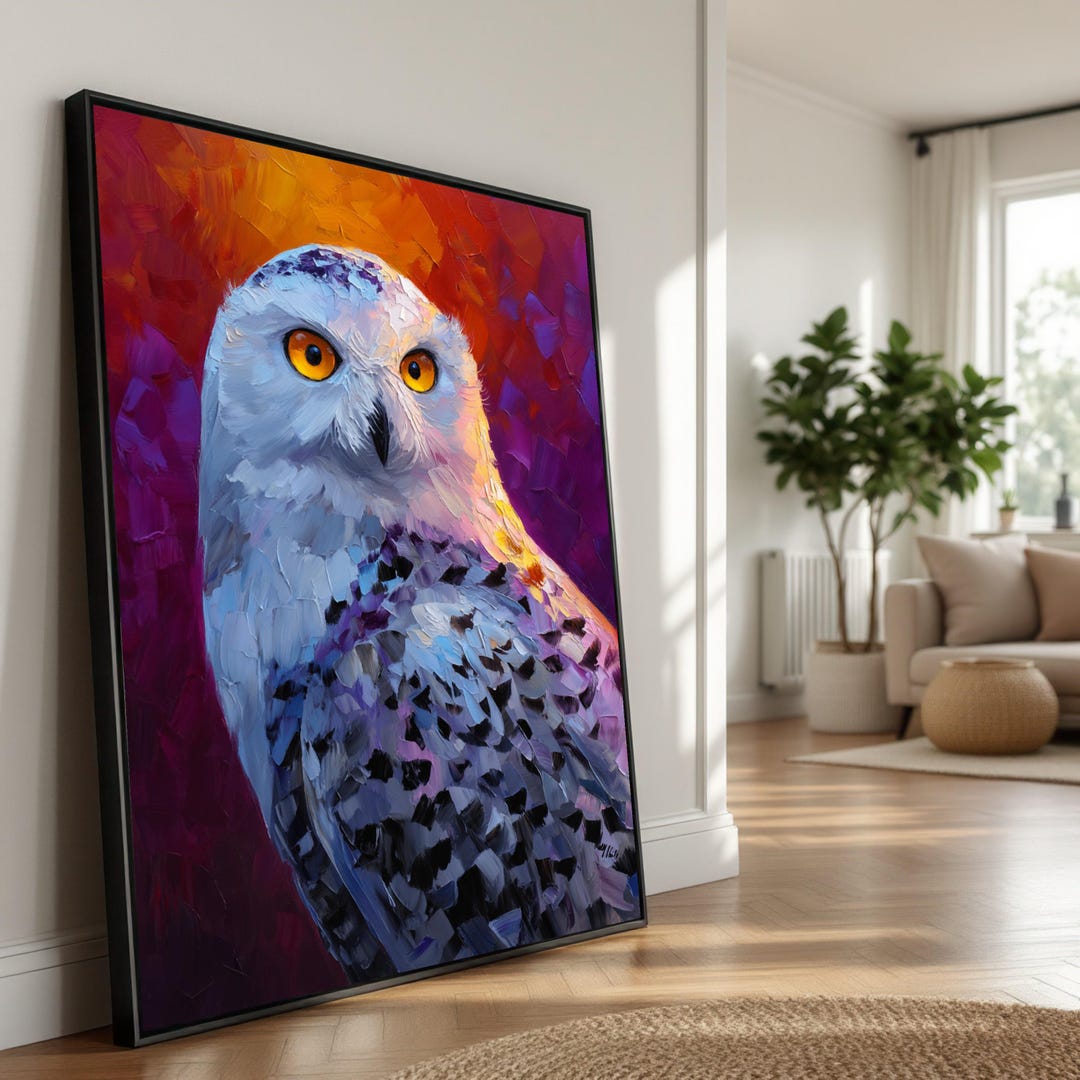 Snowy Owl Canvas, Modern Wildlife Wall Art, Ready to Hang - Etsy