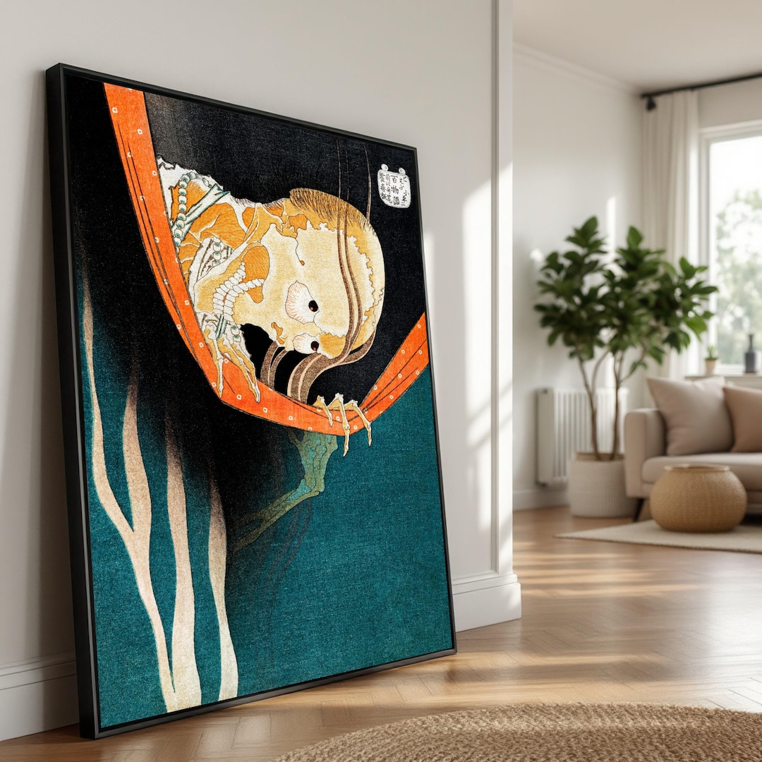 Hokusai Skeleton Ukiyo-e Canvas Print, Japanese Wall Art - Etsy