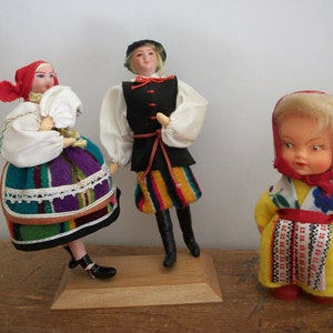Vintage Collectible Dolls Cultural Ethnic Indigenous Costumed Dolls Three