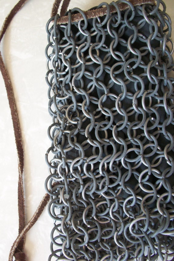 Vintage Handmade Chain Mail Pouch Bag Renaissance Sty… - Gem