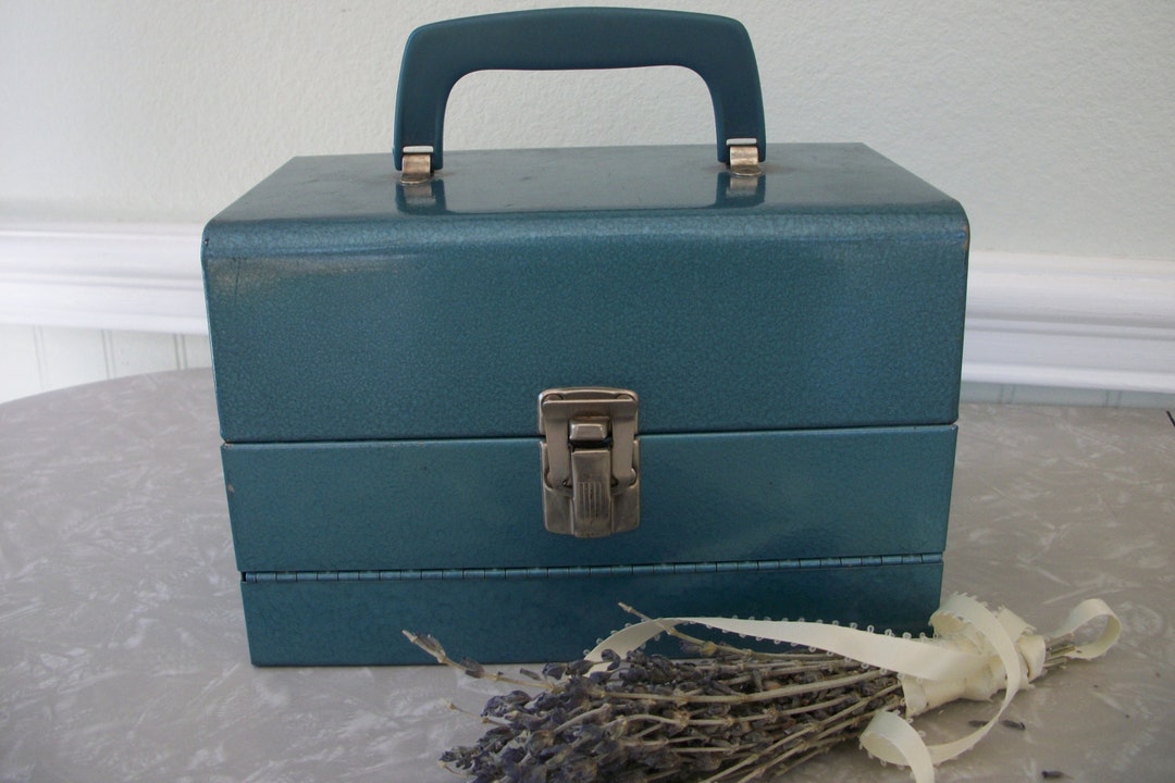 Vintage Metal File Box Excelsior Stamford Blue - Etsy