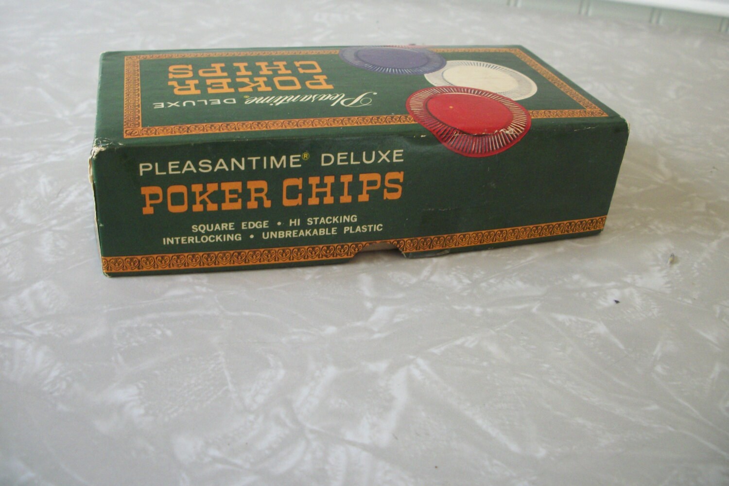 Vintage Poker Chips in the Original Green Box Pleasantime Etsy